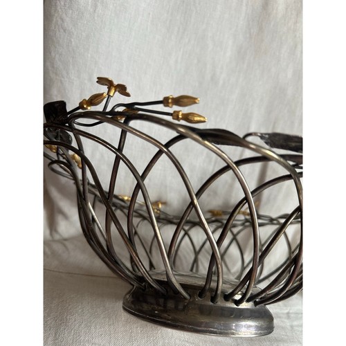 Vintage GODINGER Silver Plated Metal fruit Basket gold Flowers Leaves Vine 12” - Picture 12 of 22