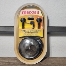 Maxell EB-425 Digital Stereo Ear Buds Head Phones w/ Case Black