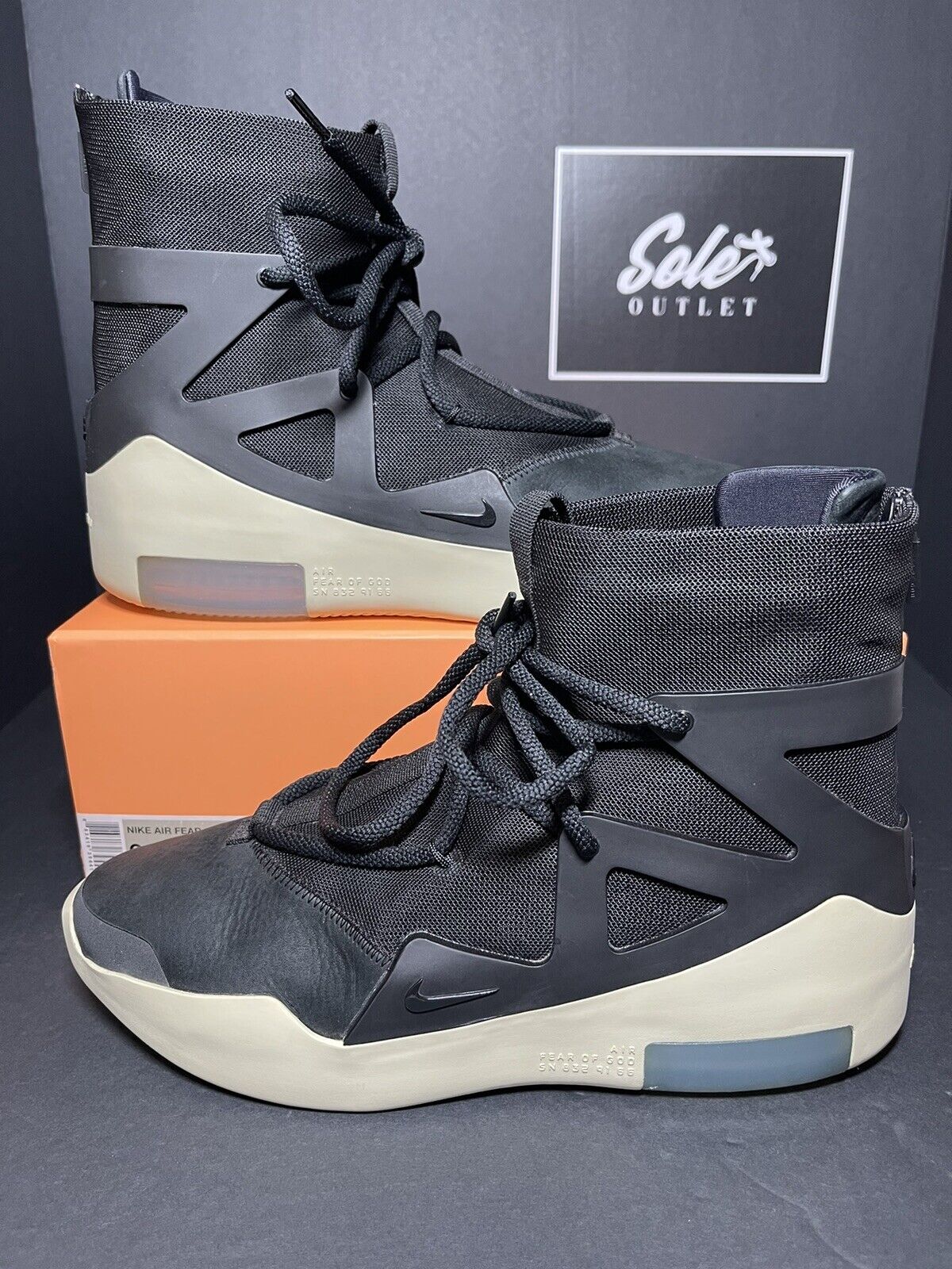 Size 9.5 Nike Air Fear of God 1 Black 2018 for online |