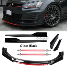 Front Bumper Lip Spoiler Splitter Rear Lip Side Skirt Glossy For Volkswagen Rab