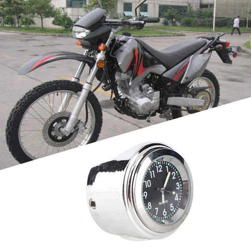 Black Dial 22-25mm Motorcycle Handlebar Clock Metal Mount Hand Grip Bar Dial Wa・ - Photo 4/11