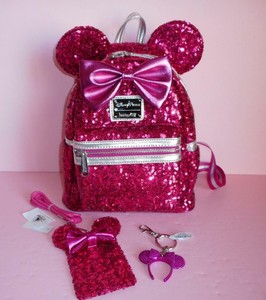 loungefly pink sequin backpack