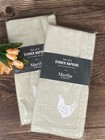 Martha Stewart Collection Farmhouse Chicken Rooster Hen Napkins NEW 2 sets of 2