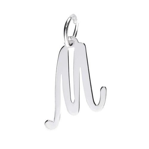 Ciondolo Alfabeto Ciondolo Argento Sterling 925 Iniziale Grande Scritta Lettera A - Z - Foto 14 di 24