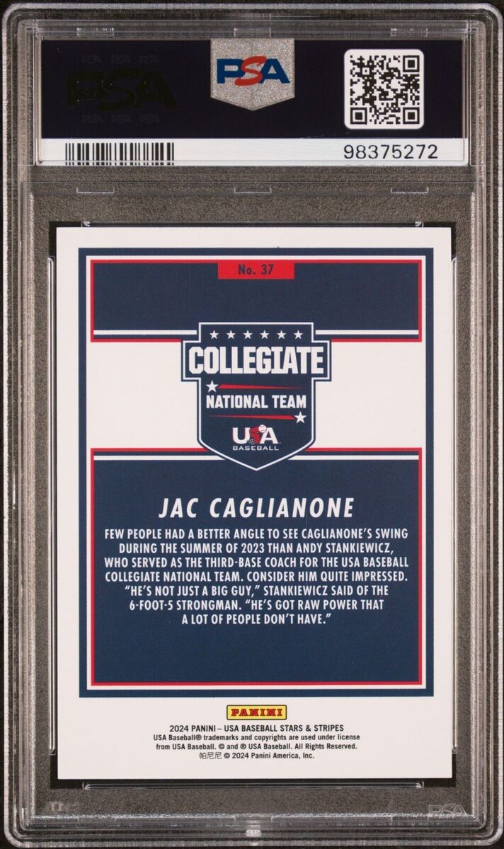 Graded 2024 Panini Stars & Stripes USA Jac Caglianone #37 Graded 2024 Panini Stars & Stripes USA Jac Caglianone #37
