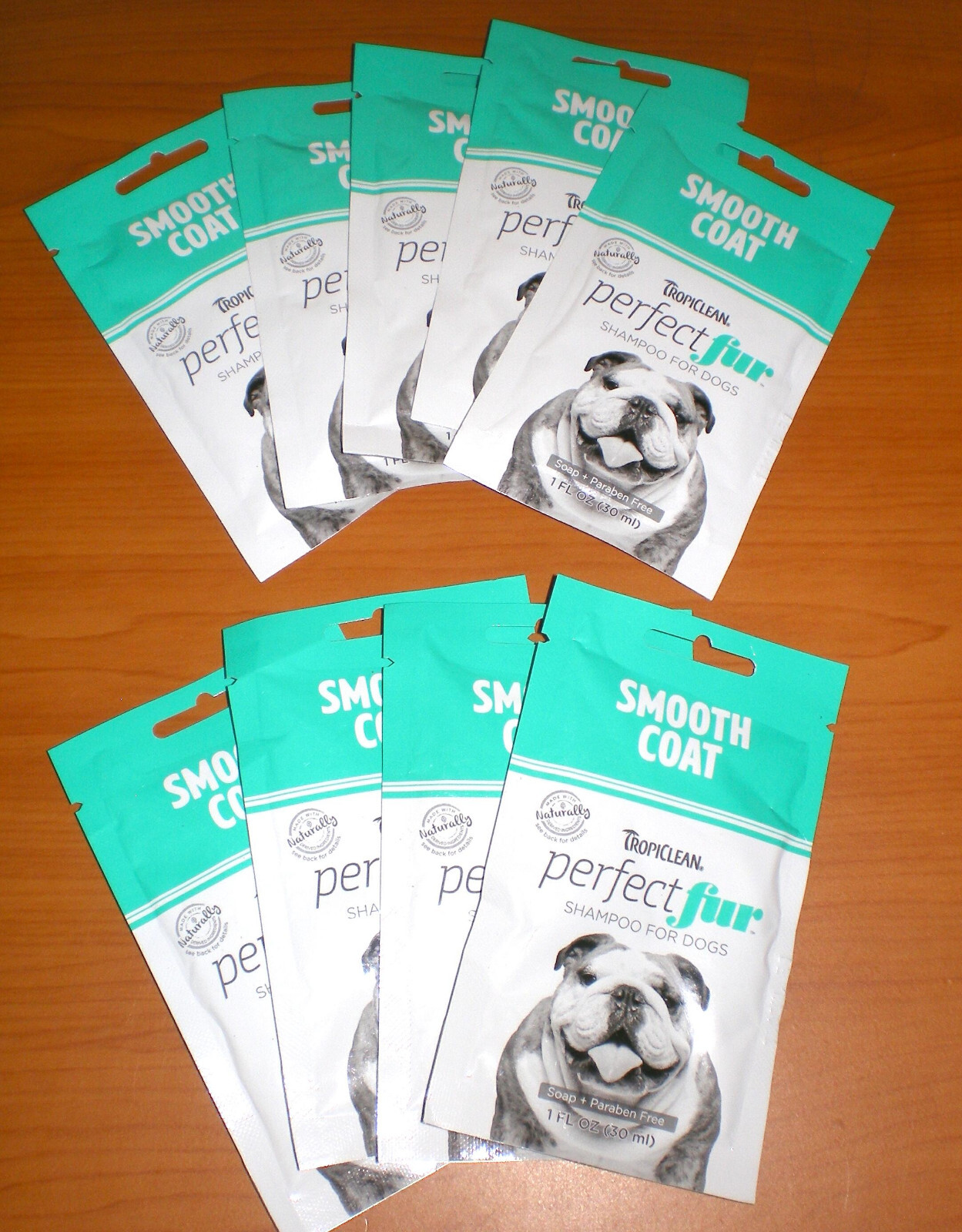 9 TropiClean Perfect Fur SMOOTH Coat Shampoo for Dogs * 1oz ea Travel NEW