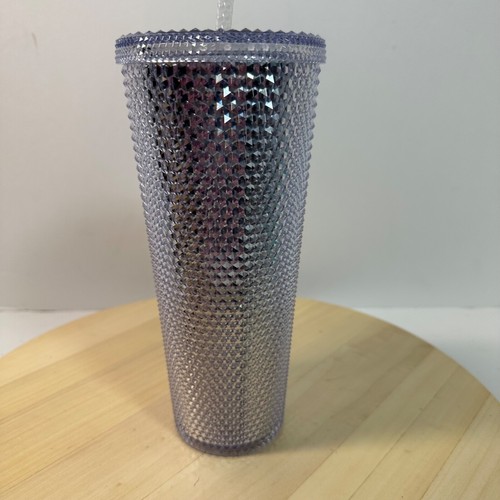 New Starbucks Holiday 2019 Silver Venti Studded Diamond Tumbler Cold Cup 24oz - Picture 5 of 8