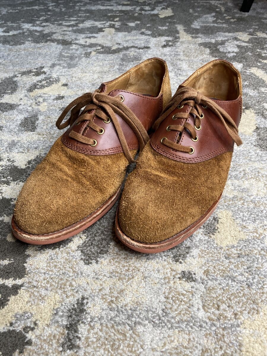 Polo Ralph Lauren Brown Leather Suede Oxford Saddle Dress Polo Ralph Lauren Brown Leather Suede Oxford Saddle Dress