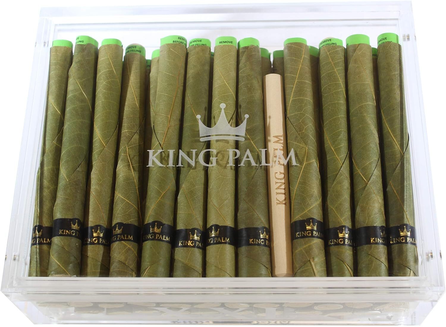 King Palm | XXL | Natural | Prerolled Palm Leafs | 35 Rolls & 5 Packing Sticks