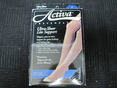 Activa Ultra-Sheer Pantyhose, Body Shaping Top 9-12 MM HG, H1143