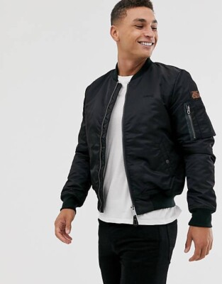 Schott MA1 Bomber Jacket Black M Very Good Condition Best