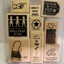 BUSINESS BOOSTERS   2006  Stampin' Up!  Set of 9  Retired, rubber mounted stamps
