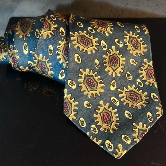 Dior Mid Century Modern Sunflower Floral Neckwear Tie 100% All Silk Steampunk thumbnail 8