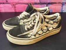 Vans Old Skool Mens Sz 4 Womens 5.5 Glow In The Dark Skulls Black Low Top Shoes