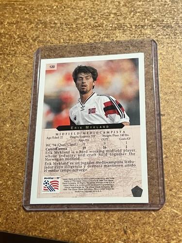 1994 Upper Deck World Cup English/Spanish # 120 Erik Mykland Norway - Picture 2 of 2