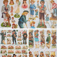 Victorian style Children Paper Scraps Scrapbook Decoupage Paper