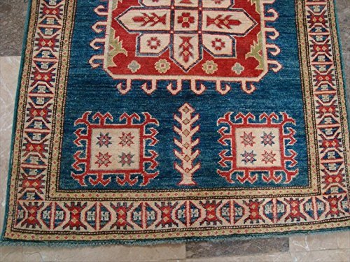 Alfombra Super Kazak Caucasion Veg Teñida Mahal Anudada a Mano Alfombra Interior (4x3)' - Imagen 6 de 9