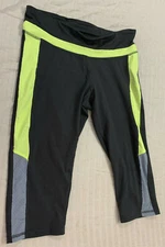 CHAMPION WOMENS ATHLETIC PULL ON YOGA CAPRIS PANTS SIZE M