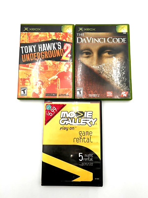 Original Xbox Video Games Lot 3 Games Cabelas DaVinci Code Tony Hawk