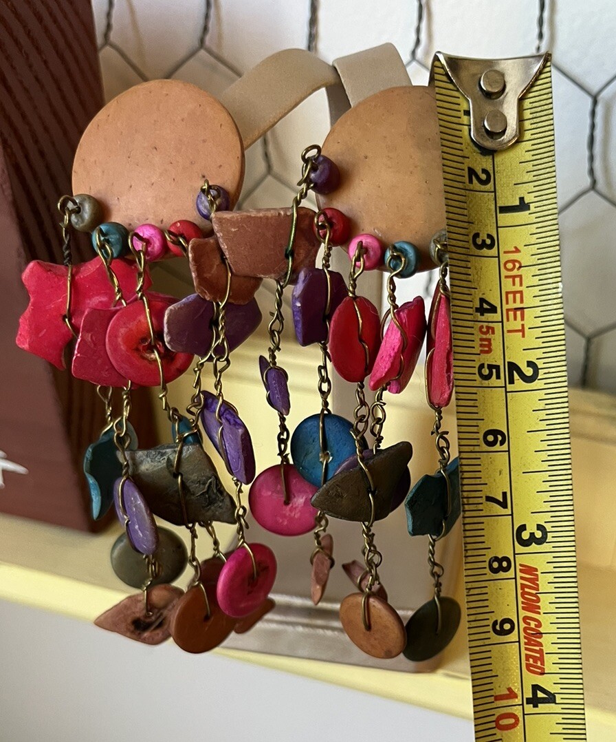 Vintage Clay Statement Earrings - image 5