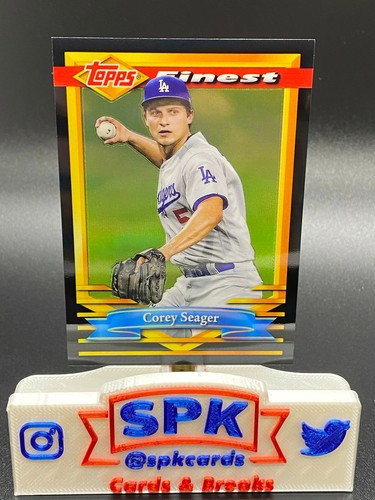 2021 Topps Finest Flashbacks Corey Seager Black Refractor 7/25 Dodgers #35 - Bild 1 von 2