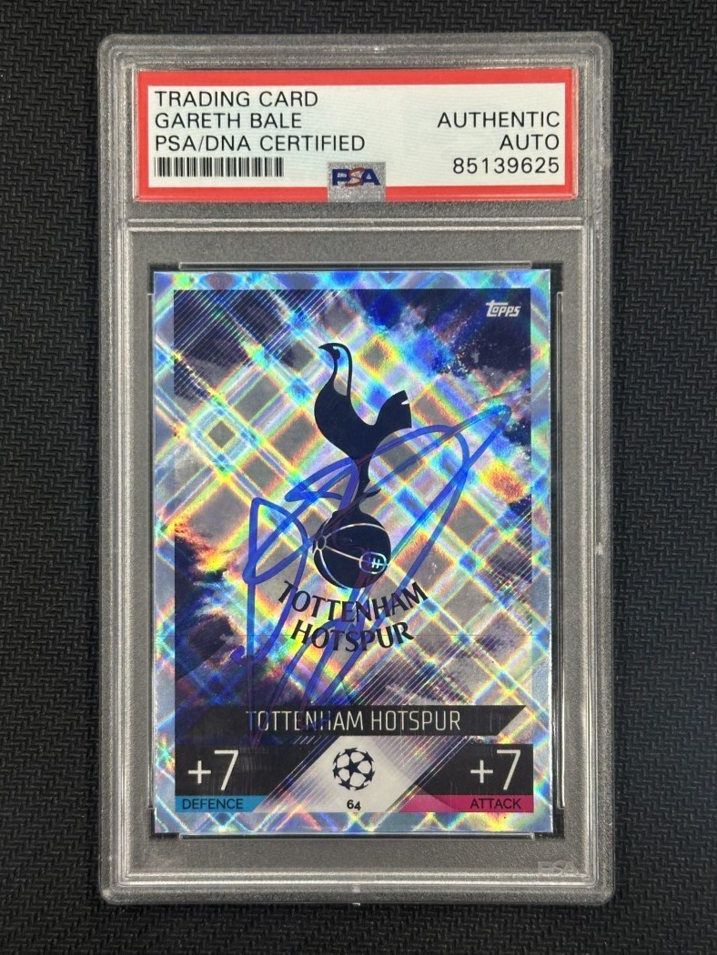 Gareth Bale 2021 Topps Match Attax Hand Signed PSA Auto
