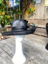 XL GWYTHER SNOXELLS ENGLISH MILLINERY MY HAT BLACK QUILLS WAKE WEDDING SPECIAL