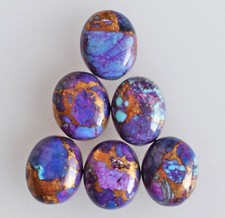 Natural Purple Copper Turquoise Cabochon Oval Loose Gemstone 10x12MM 5Pcs Lot 3