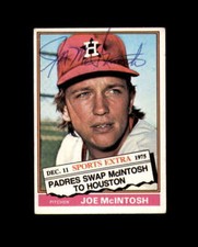 Joe McIntosh Hand Signed 1976 Topps Traded Houston Astros Autograph