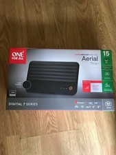 One For All Amplified Indoor TV Aerial SV9482 (black fabric) 4K Ultra HD / New.
