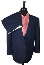 BROOKS BROTHERS Madison Men’s 48R DRAGO Wool Blue 2B Suit USA Pants 43x29.5