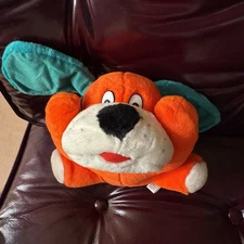 VINTAGE RARE Circus Circus Las Vegas Plush Carnival Puppy Dog Orange & Green