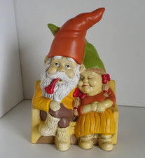 👍Süße „Oma +Opa auf einer Bank“ Dekofigur Terrassenfigur Gartenfigur