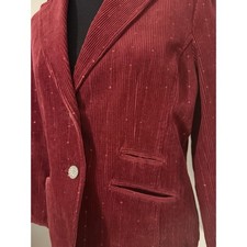 American Eagle Outfitters Burgundy Corduroy Beaded Blazer Jacket Size L