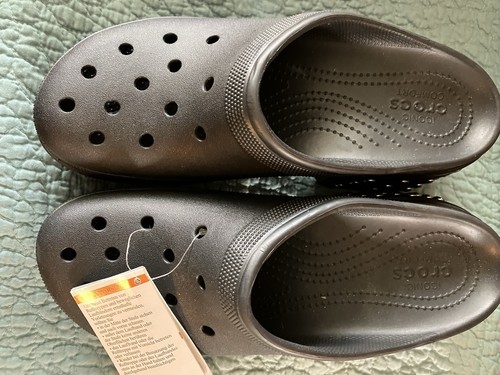 Zoccoli sirena CROCS neri plateau borchie tacco UOMO -Taglia 11 (45/46 euro) nuovi con etichette - Foto 6 di 11