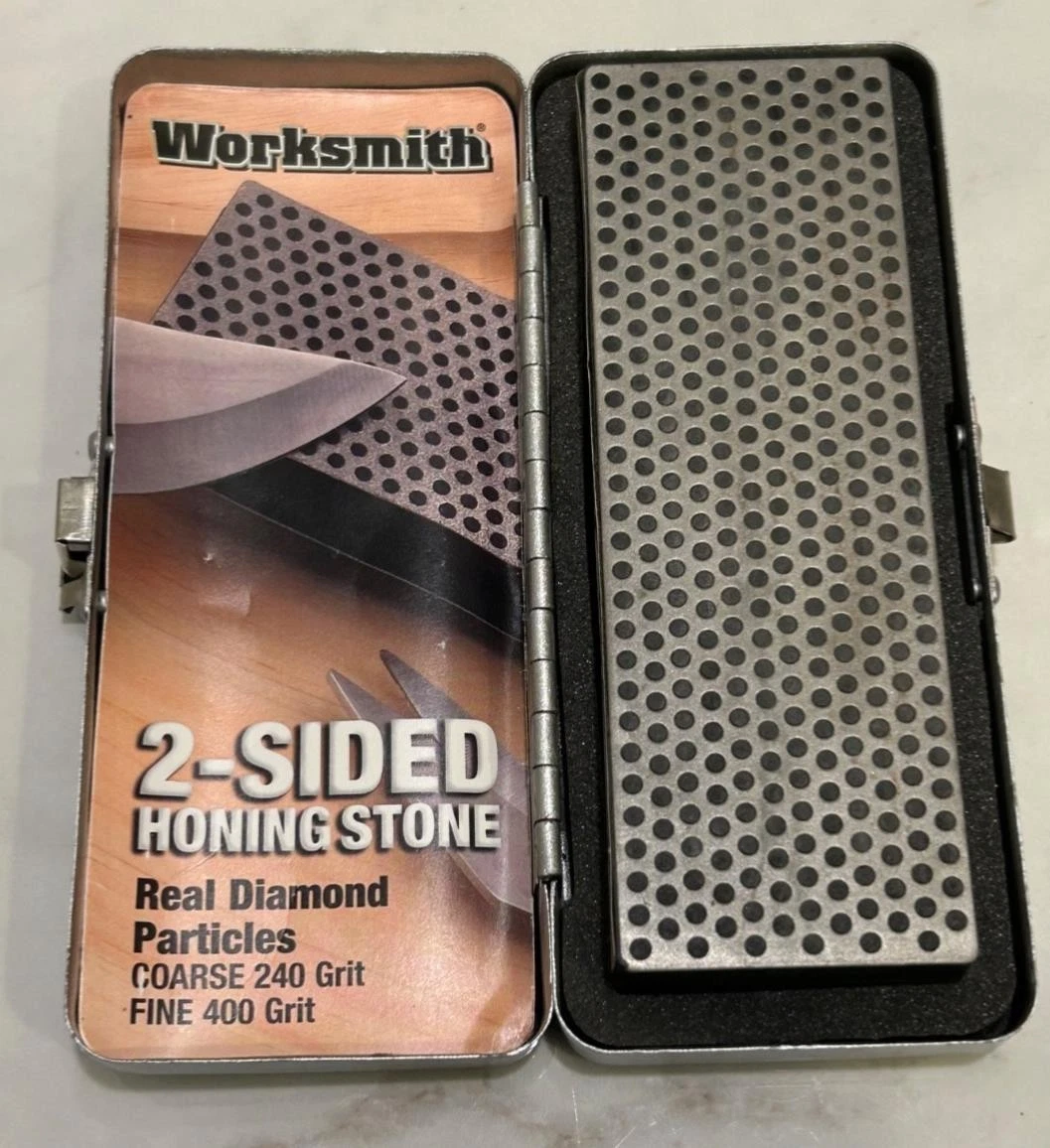 Worksmith 2-Sided Honing Stone with Case Coarse 240 Grit Fine 400 Grit