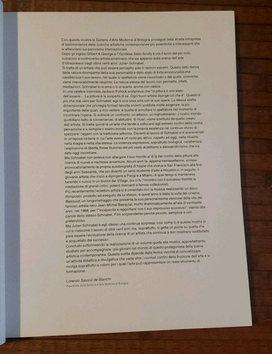Julian Schnabel 1996 Exhibition Catalog Guide Gallery Of Modern Art Bologna PB - Imagen 7 de 14