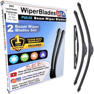 Wiper Blades For 2002 Land Rover Freelander Wiper Blades (1yr Warr) Set/3 w/Rear