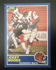 1989 Score - Ickey Woods #63 (RC) - Error 30 On Back