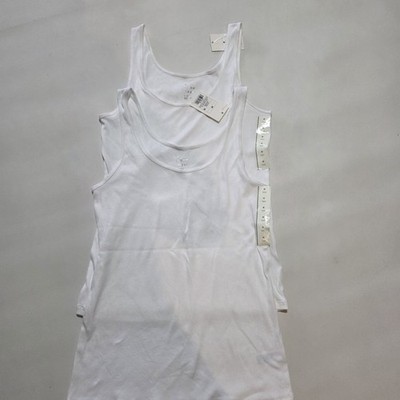 Set of 2 Women's A New Day Tank Top, Scoop Neck, Size M, White.