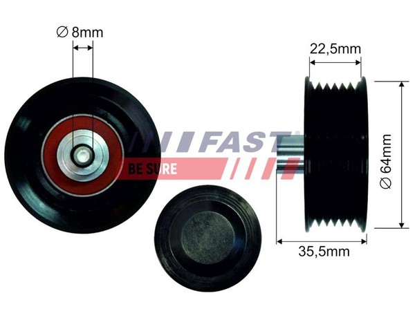 Spannrolle Keilrippenriemen Fast FT44593 FüR Transit Tourneo Ford Bus Custom F3-image
