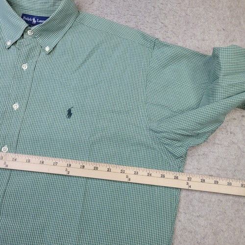 Ralph Lauren Blake Hemd Herren L grün kariert langarm Button Down 100% Baumwolle - Bild 6 von 8