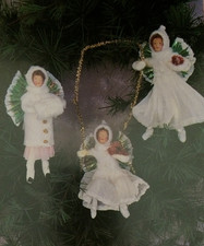 PATTERN Vintage SNOW ANGELS Cotton Batting ORNAMENTS - Country in City 1994 RARE