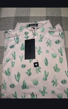 Bad Birdie Core Short Sleeve Polo Shirt Men Thorn In Your Side Cactus Sz Small