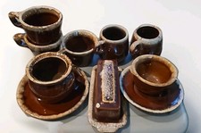 Vintage Hull USA 11-piece Set W/Cups, Plates, Bowls, Butter Dish - Oven-proof