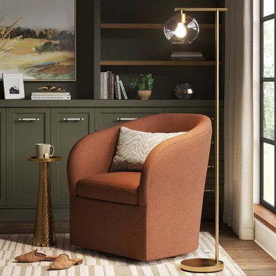 Brass Floor Lamp with Glass Shade - Threshold