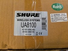 Shure UA8100 UHF Remote Antenna - 100' Foot Extension Coaxial Cable w/ BNC