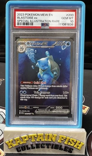 2023 POKEMON MEW EN-151 SPECIAL ILLUSTRATION RARE #200 BLASTOISE EX PSA 10