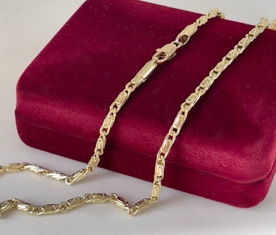 Deluxe Herren Halskette Königskette 3mm 585er Gelbgold 14K vergoldet 55cm