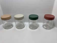 4 Pack 10oz Container Jars with Colored Lids
